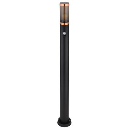 Globo - Sensorlamp voor buiten 1xE27/15W/230V IP44 110 cm zwart/koper