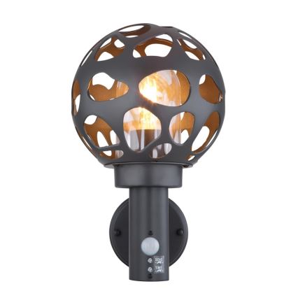 Globo - Wand Lamp voor Buiten met Sensor 1xE27/15W/230V IP44