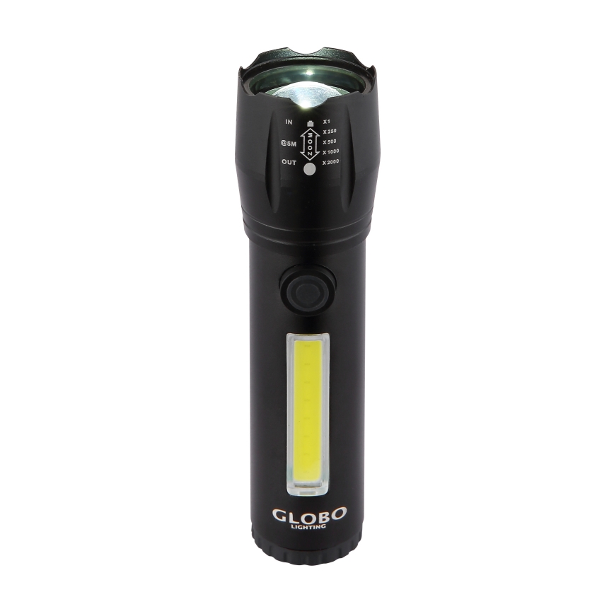 Globo - Lampe torche rechargeable LED/3W/5V + COB/3W 5500K 1200 mAh