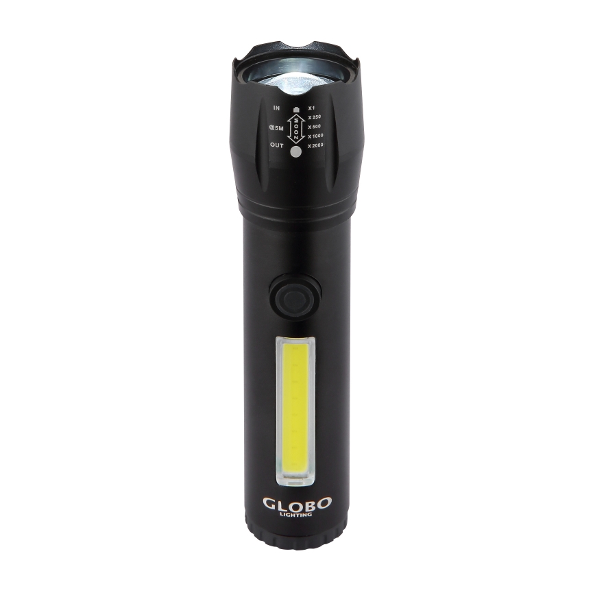Globo - Lampe torche rechargeable LED/3W/5V + COB/3W 5500K 1200 mAh