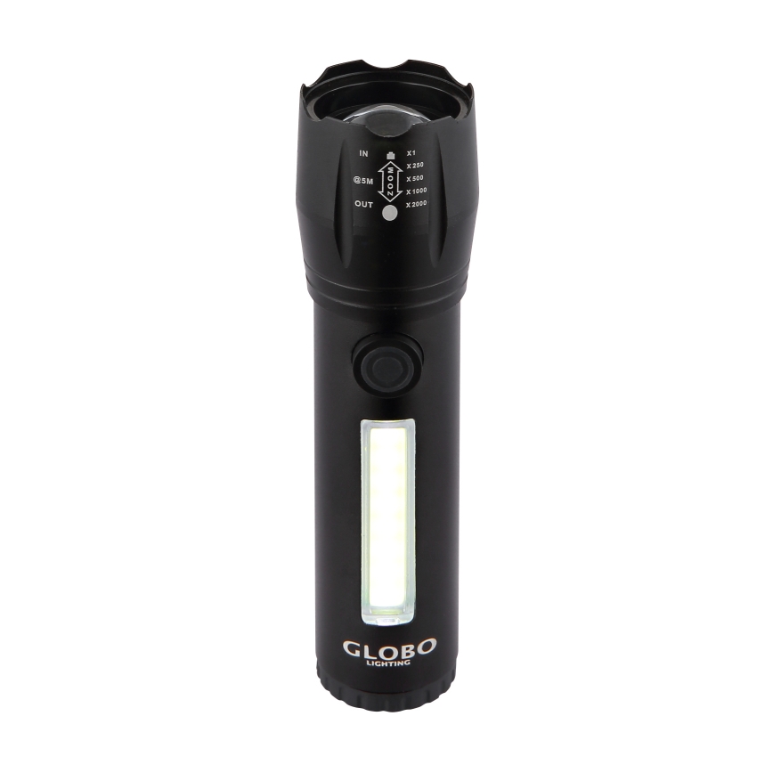 Globo - Lampe torche rechargeable LED/3W/5V + COB/3W 5500K 1200 mAh