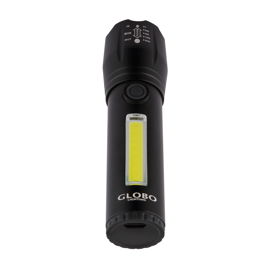 Globo - Lampe torche rechargeable LED/3W/5V + COB/3W 5500K 1200 mAh
