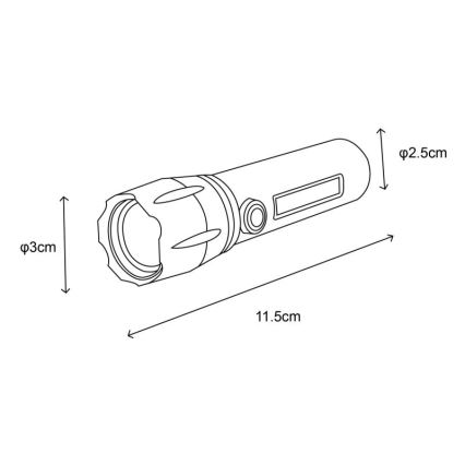 Globo - Lampe torche rechargeable LED/3W/5V + COB/3W 5500K 1200 mAh