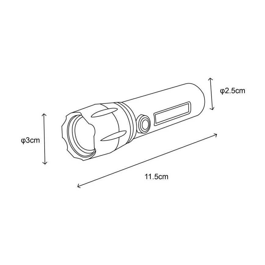 Globo - Lampe torche rechargeable LED/3W/5V + COB/3W 5500K 1200 mAh