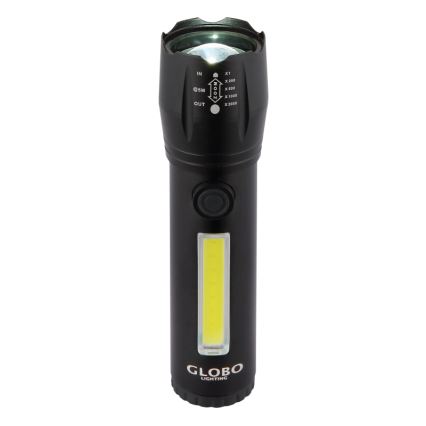 Globo - LED Oplaadbare zaklamp LED/3W/5V + COB/3W 5500K 1200 mAh