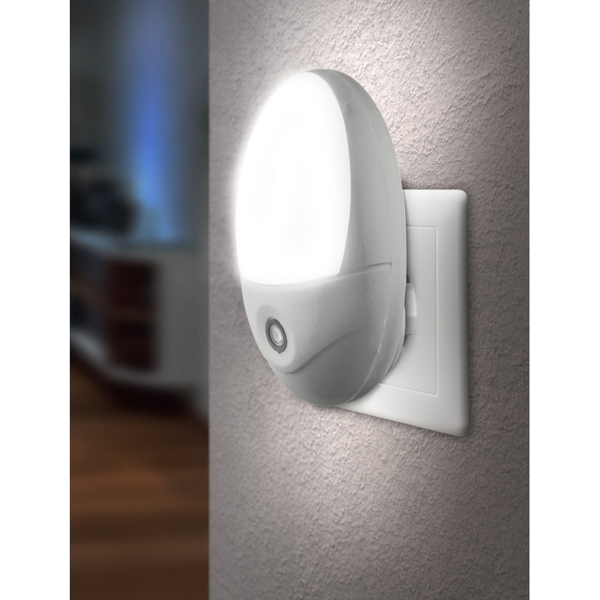 Globo - LED Lampe d'orientation sur prise avec détecteur 4xLED/0,6W/230V 6500K