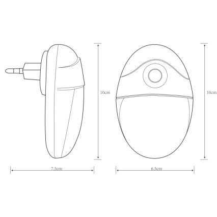 Globo - LED Lampe d'orientation sur prise avec détecteur 4xLED/0,6W/230V 6500K