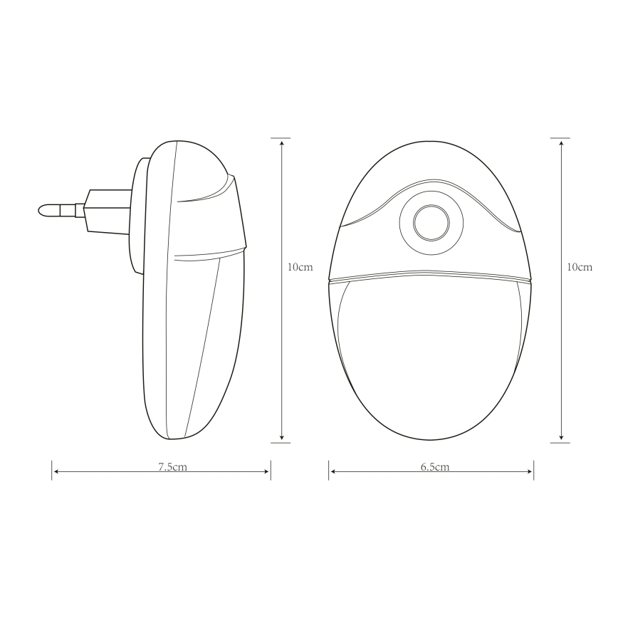 Globo - LED Lampe d'orientation sur prise avec détecteur 4xLED/0,6W/230V 6500K