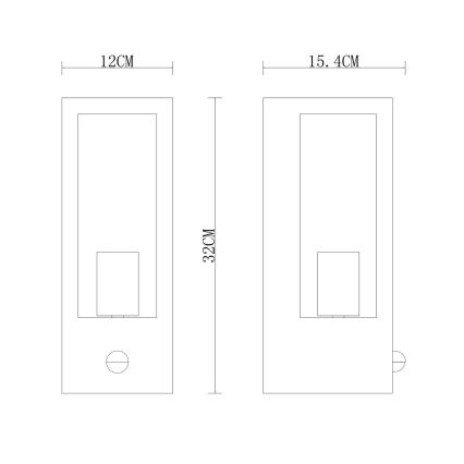 Globo applique murale avec détecteur 1xE27/60W/230V IP44