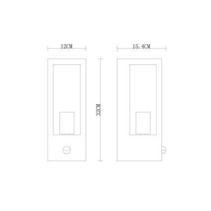 Globo applique murale avec détecteur 1xE27/60W/230V IP44