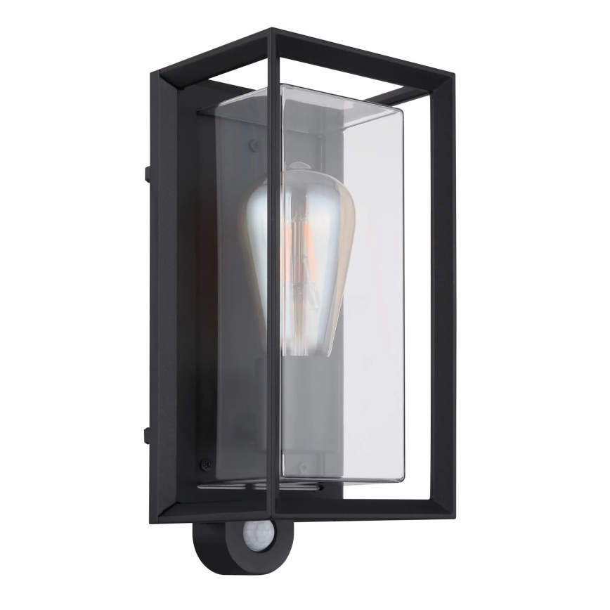 Globo - Wandlamp voor buiten met sensor 1xE27/60W/230V IP44 zwart
