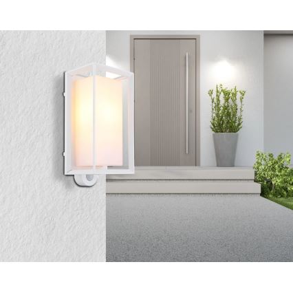 Globo - Wandlamp voor buiten met sensor 1xE27/60W/230V IP44 wit