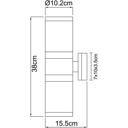 GLOBO 32014-2 - Applique murale extérieure XELOO 2xE27/60W IP44