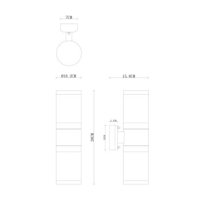 Globo - Applique murale extérieure 2xE27/60W/230V IP44