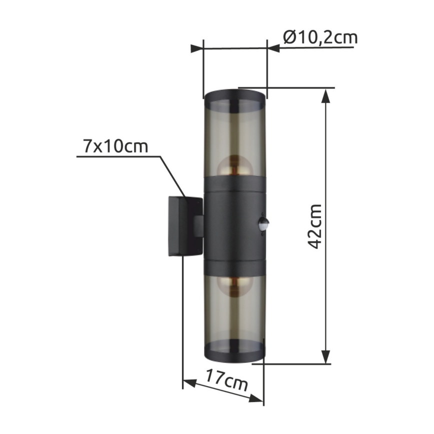Globo - Wandlamp voor buiten 2xE27/60W/230V IP44
