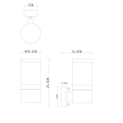 Globo - Applique murale extérieure 1xE27/60W/230V IP44