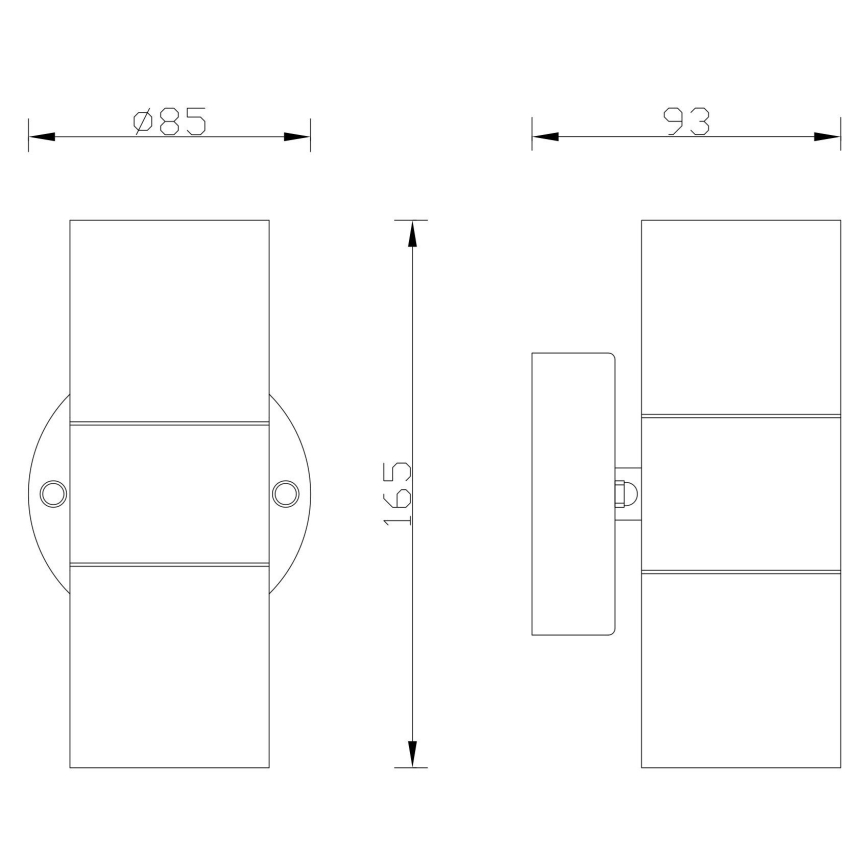 Globo - Wand Lamp voor Buiten 2xGU10/35W/230V IP44