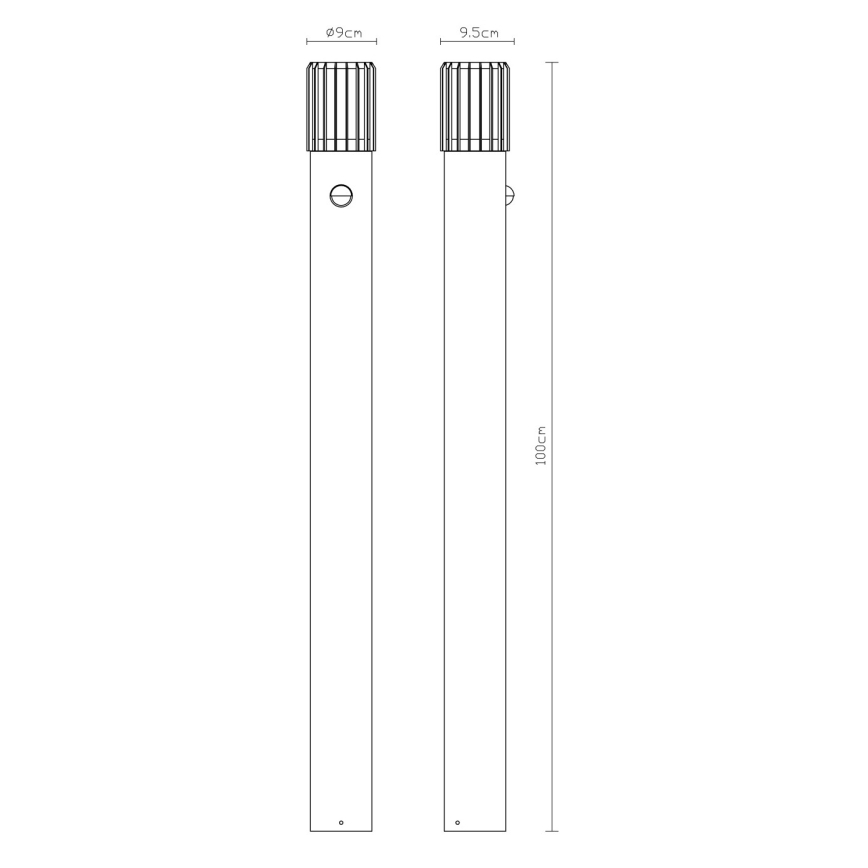 Globo - Buitenlamp met sensor 1xE27/15W/230V IP54 100 cm