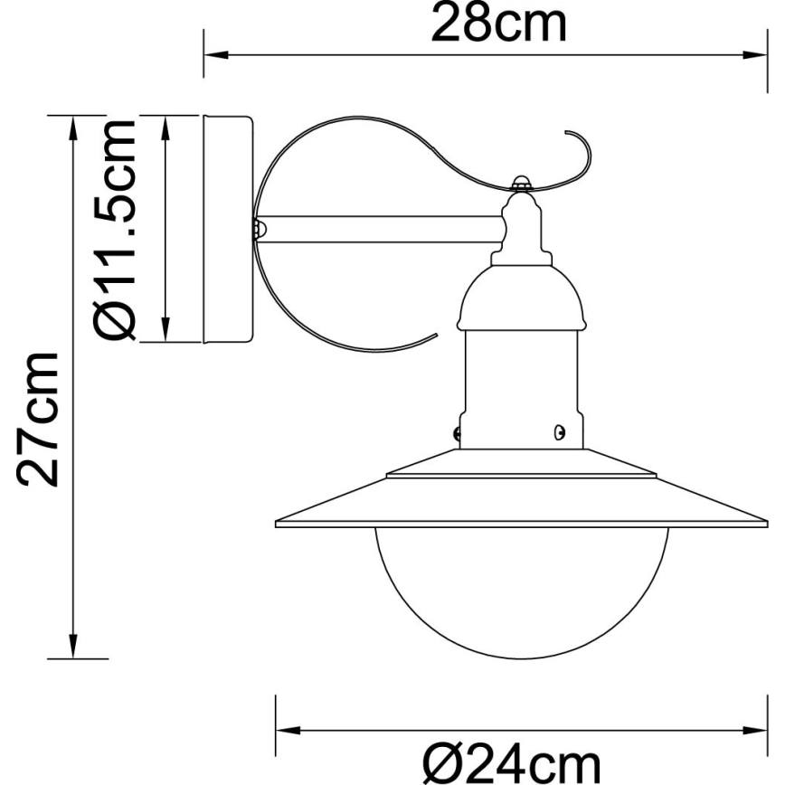 Globo - Buitenwandlamp 1xE27/23W/230V IP44