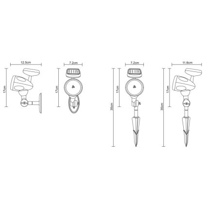 Globo - Eclairage solaire 3xLED/0,06W IP44