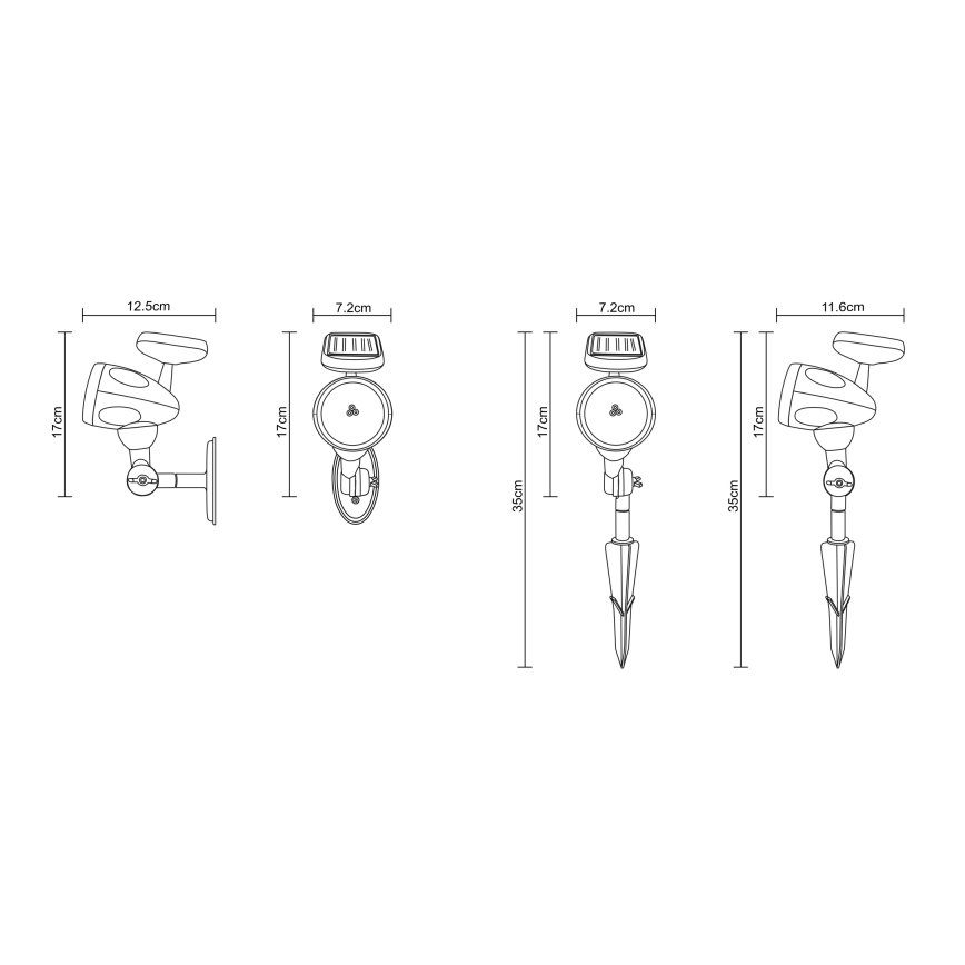 Globo - LED Solar verlichting 3xLED/0,06W IP44