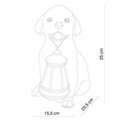 Globo - Lampe solaire LED/0,06W/3V chien IP44 600 mAh