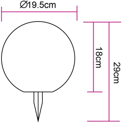 Globo - Lampe solaire 20xLED/0,06W/3,2V d. 19,5 cm IP44 600 mAh