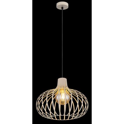 Globo - Pendellamp met kabel 1xE27/40W/230V beige