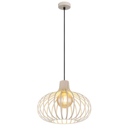 Globo - Pendellamp met kabel 1xE27/40W/230V beige