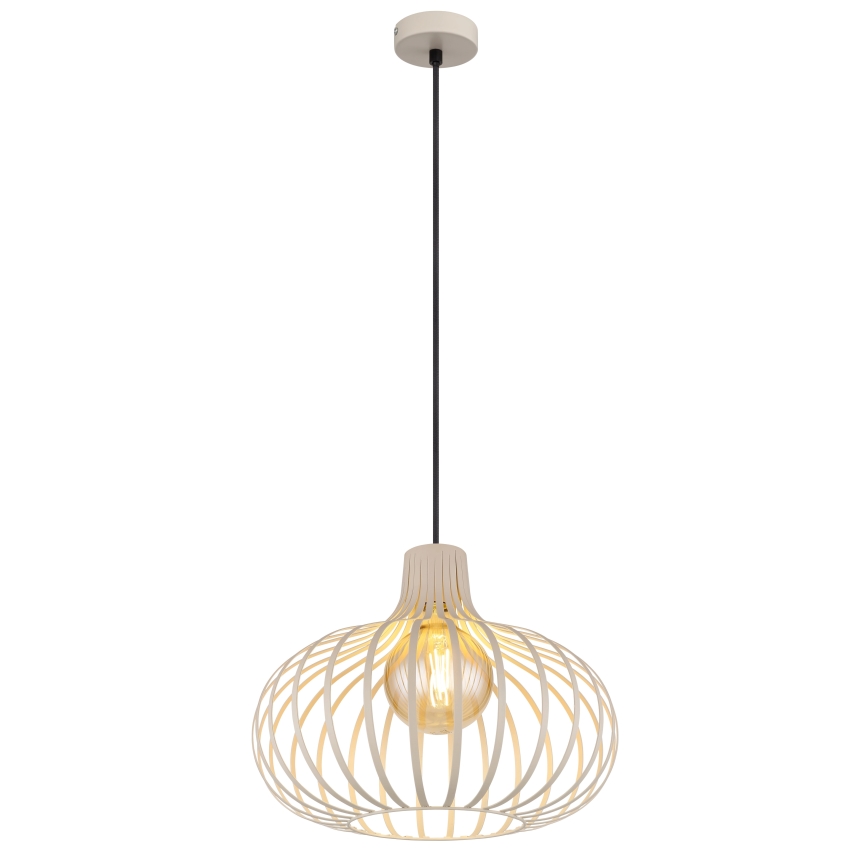 Globo - Pendellamp met kabel 1xE27/40W/230V beige