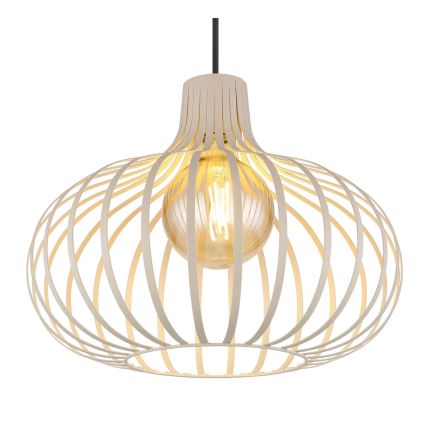 Globo - Pendellamp met kabel 1xE27/40W/230V beige