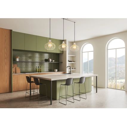 Globo - Hanglamp met kabelophanging 3xE27/40W/230V beige