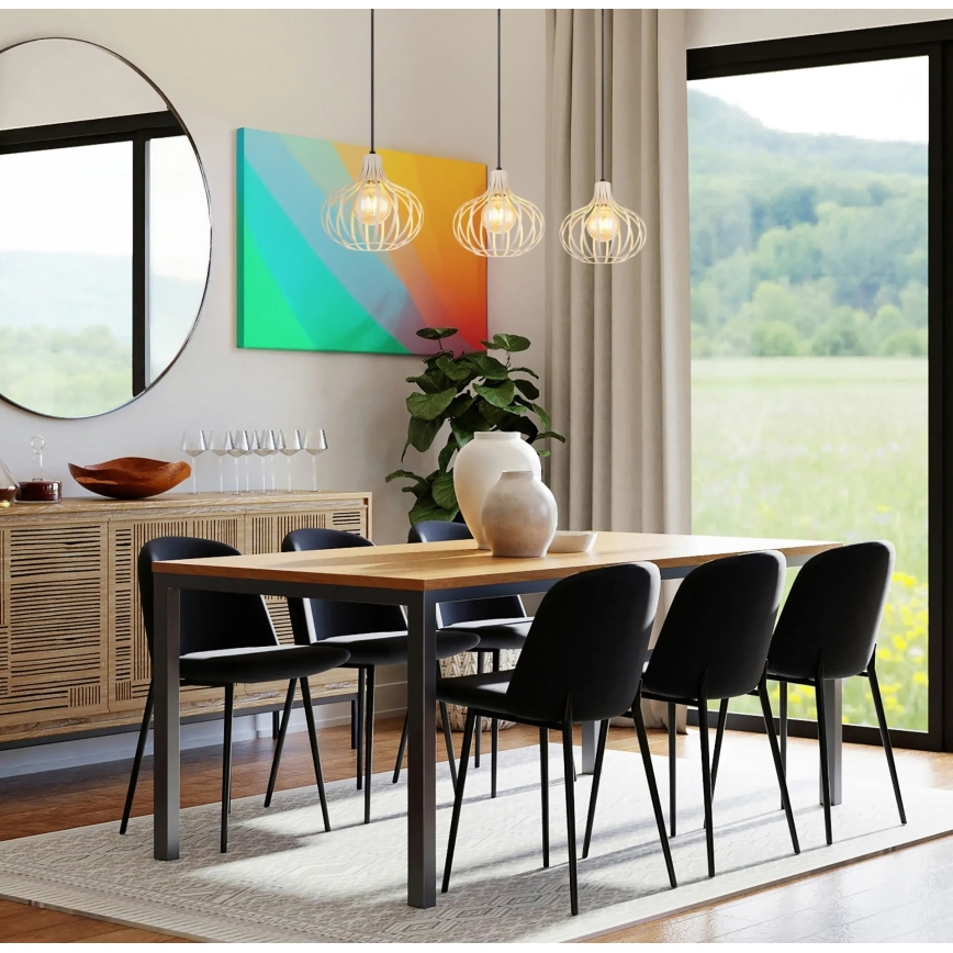 Globo - Suspension sur câble 3xE27/40W/230V beige