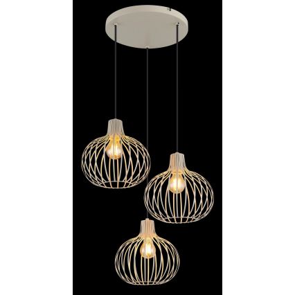 Globo - Hanglamp aan kabel 3xE27/40W/230V beige