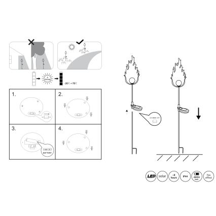 Globo - LED Solar lamp LED/0,04W/3V IP44 600 mAh