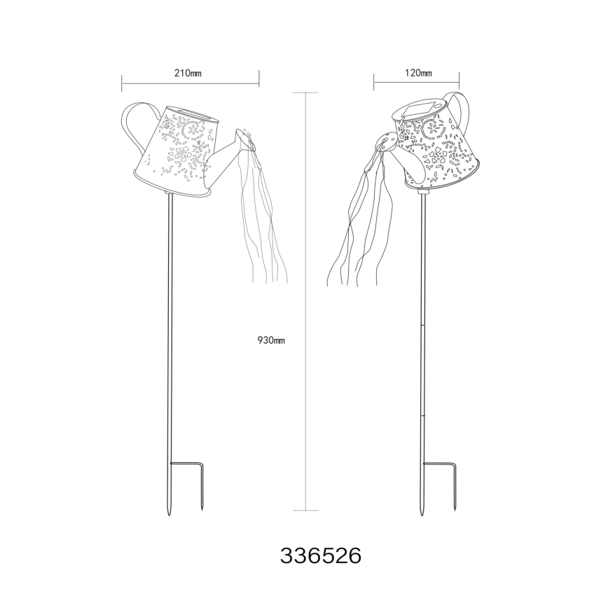 Globo - Luminaire solaire LED/3V IP44 300 mAh bouilloire