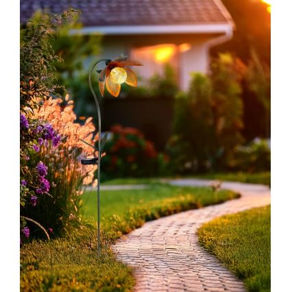 Globo - Luminaire solaire LED 3,2 V IP44 200 mAh en forme de fleur