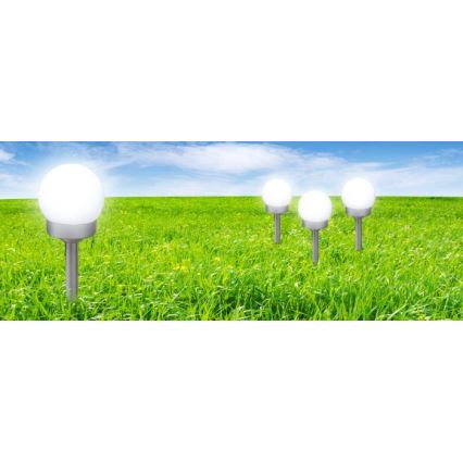 Globo - LOT 3x Lampe solaire LED/0,06W/3V 4000K d. 10 cm IP44