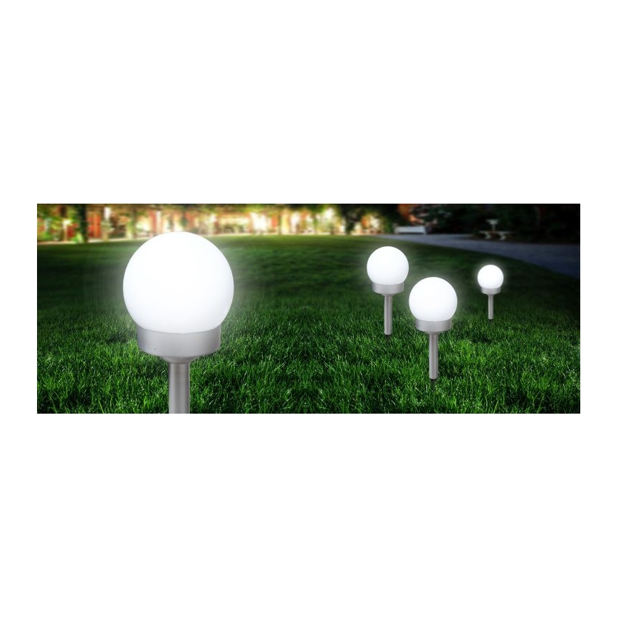 Globo - SET 3x LED Solar lamp LED/0,06W/3V 4000K diameter 10 cm IP44