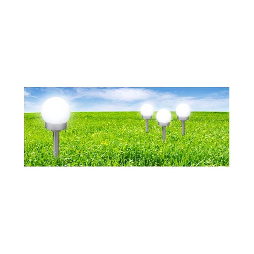 Globo - SET 3x LED Solar lamp LED/0,06W/3V 4000K diameter 10 cm IP44