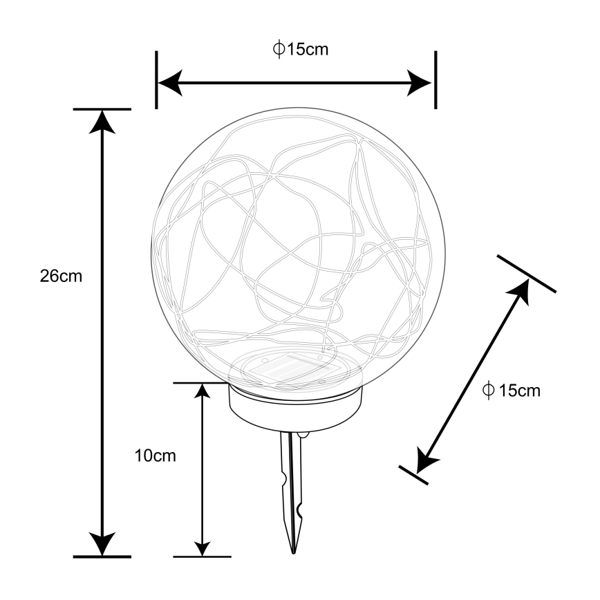 Globo - LED Solar lamp 20xLED/0,06W/1,2V diameter 15 cm IP44