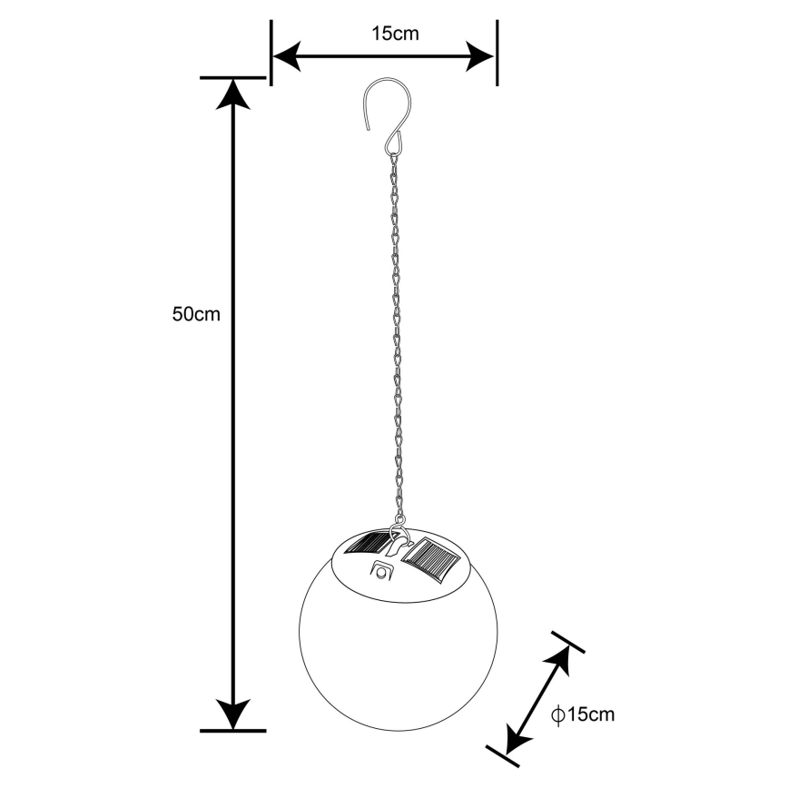 Globo - LED Solar hanglamp aan ketting 20xLED/0,06W/1,2V Ø 15 cm IP44 600 mAh