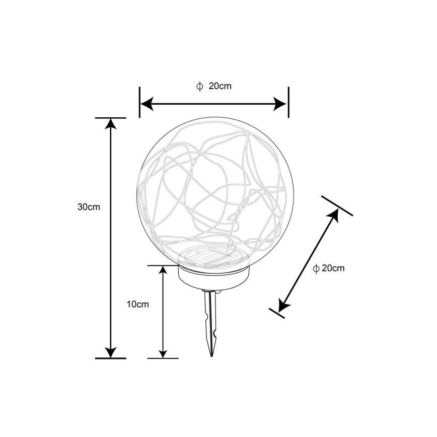 Globo - Lampe solaire 30xLED/0,06W/1,2V d. 20 cm IP44