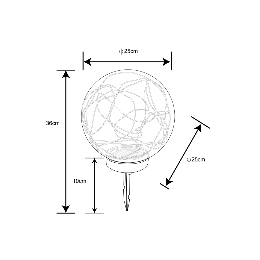 Globo - Luminaire solaire 40xLED/0,06W/1,2V d. 25 cm IP44