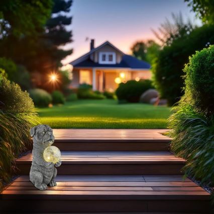 Globo - LED Zonne-energie decoratie LED/0,02W/3V IP44 300 mAh hond