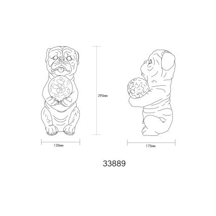 Globo - LED Zonne-energie decoratie LED/0,02W/3V IP44 300 mAh hond