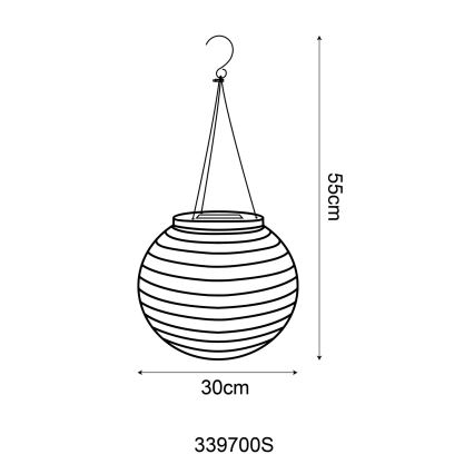 Globo - LED Hanglamp met zonne-energie LED/0,5W/3V IP44 300 mAh beige