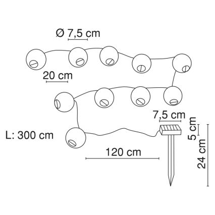 Globo - Guirlande solaire LED 10xLED/0,06W/1,2V IP44