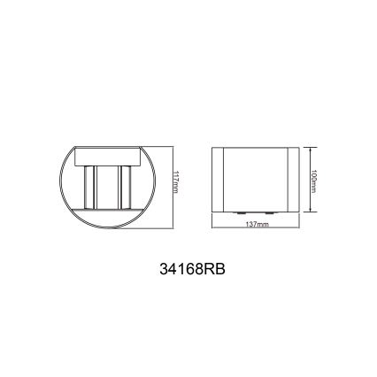 Globo - Applique murale LED extérieure 2xLED/3W/230V IP44 noir