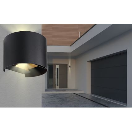Globo - LED Wandlamp voor buiten 2xLED/3W/230V IP44 zwart
